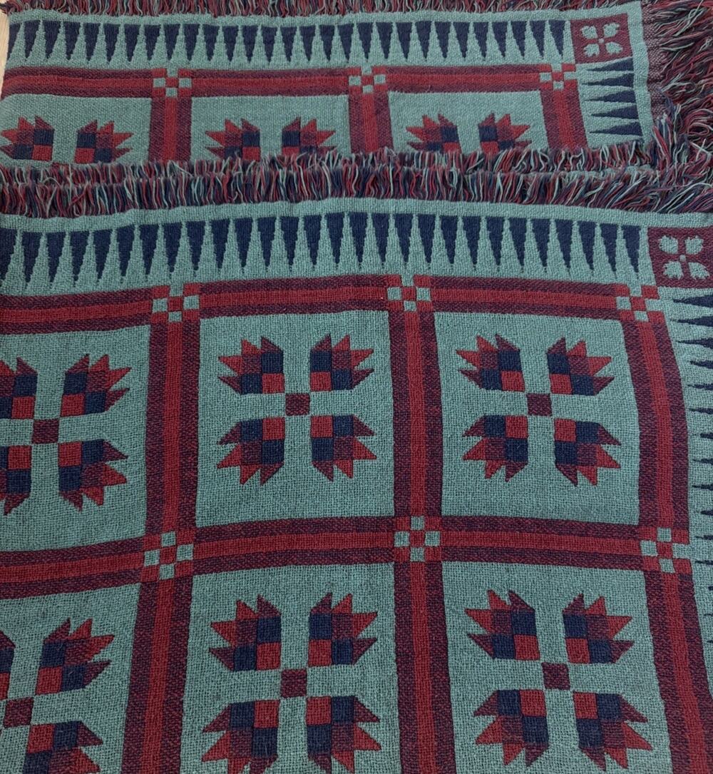 Vintage Southwestern Set Of Two Native American Style Blankets Throw